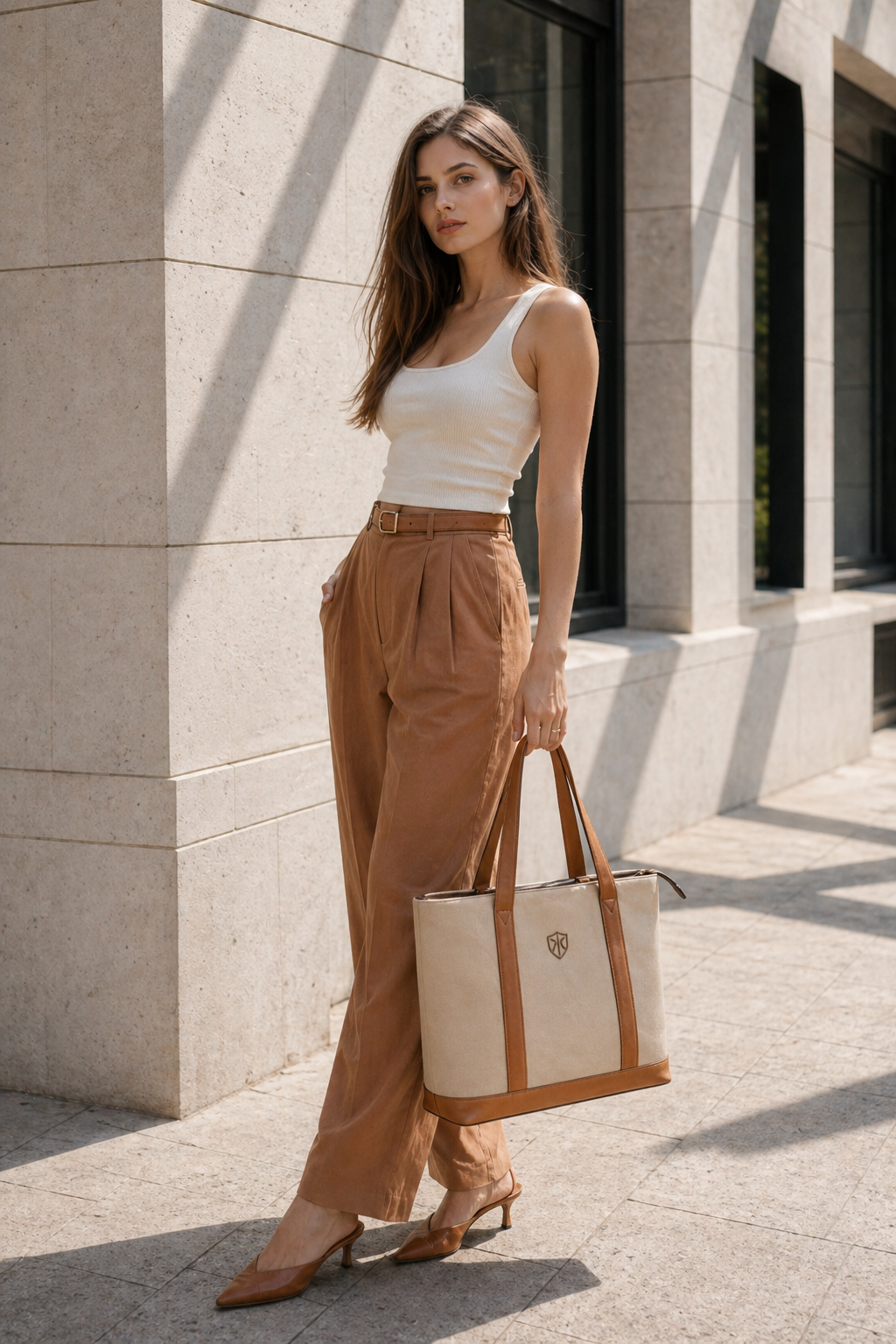 THE SAND BEIGE TOTE