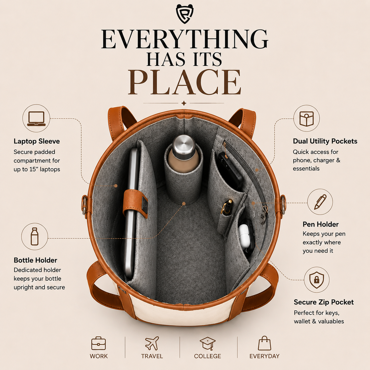 The Ivory Caramel Tote
