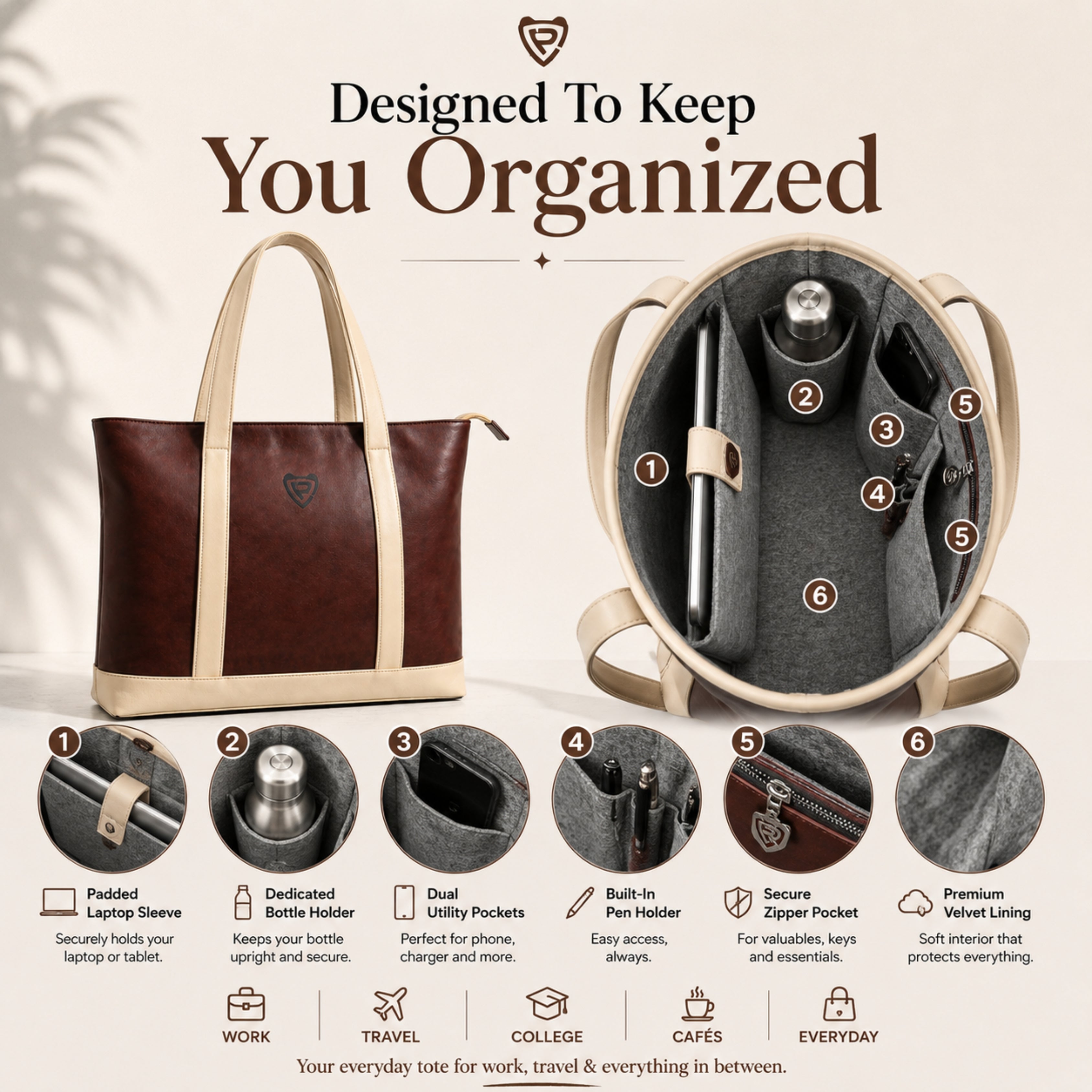 THE ESPRESSO BROWN TOTE